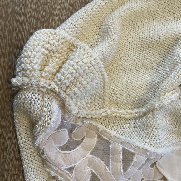 Vintage Nannell Sweater Women's Ivory S Beaded Sequins Hand Knit Dynasty 80's - Picture 12 of 14
